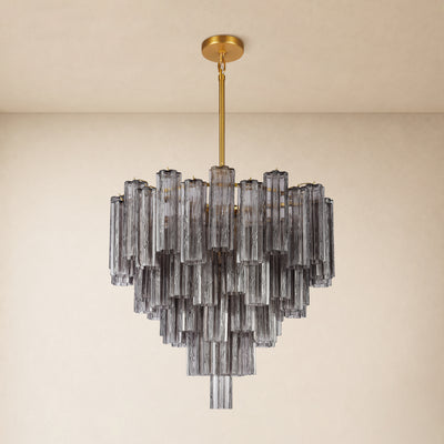 Lumeris Glass Tiered Round Chandelier 30"D