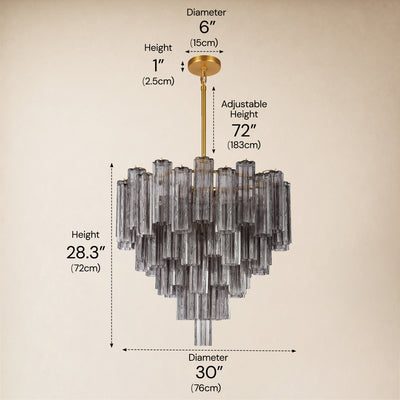 Lumeris Glass Tiered Round Chandelier 30"D