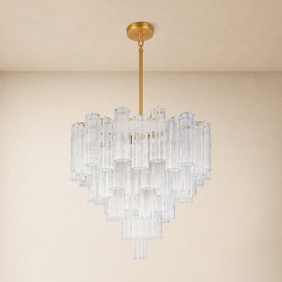 Lumeris Glass Tiered Round Chandelier 30"D