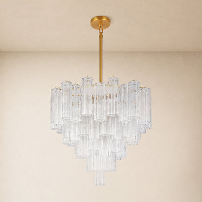 Lumeris Glass Tiered Round Chandelier 30"D