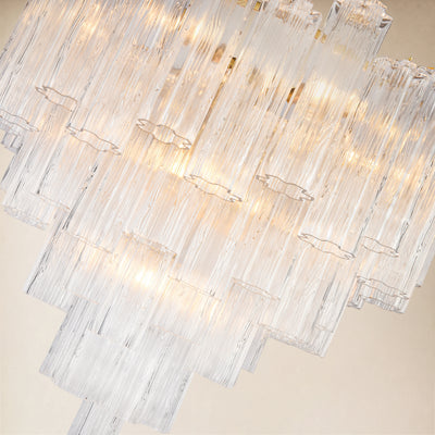 Lumeris Glass Tiered Round Chandelier 30"D