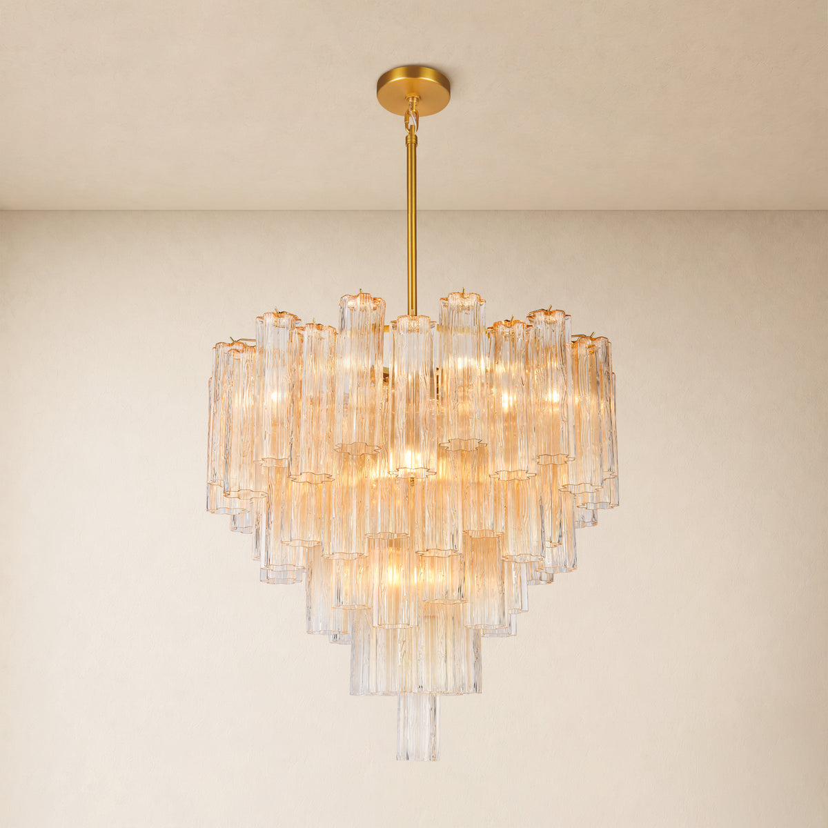Lumeris Glass Tiered Round Chandelier 30"D