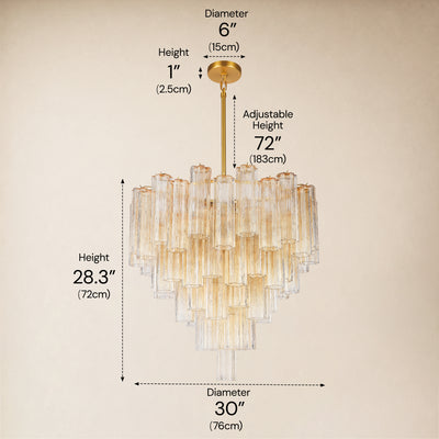 Lumeris Glass Tiered Round Chandelier 30"D