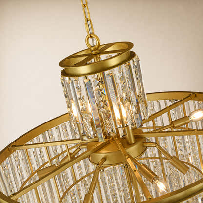 Lucentra Crystal Tiered Round Pendant 32"D