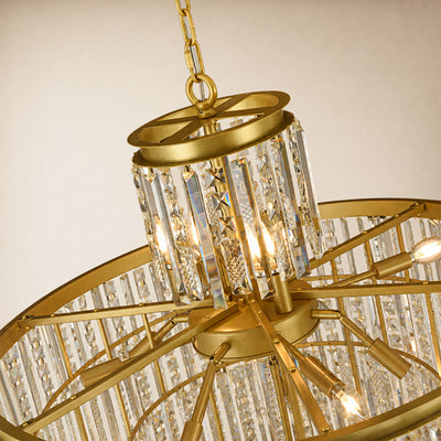 Lucentra Crystal Tiered Round Pendant 32"D