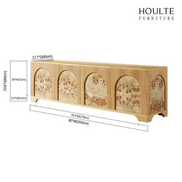 Aurora Oak Media Console 80"