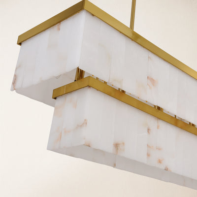 Solmare Alabaster Rectangular Chandelier 55"W