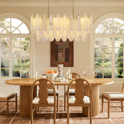 Caldera Alabaster Rectangular Chandelier 40"