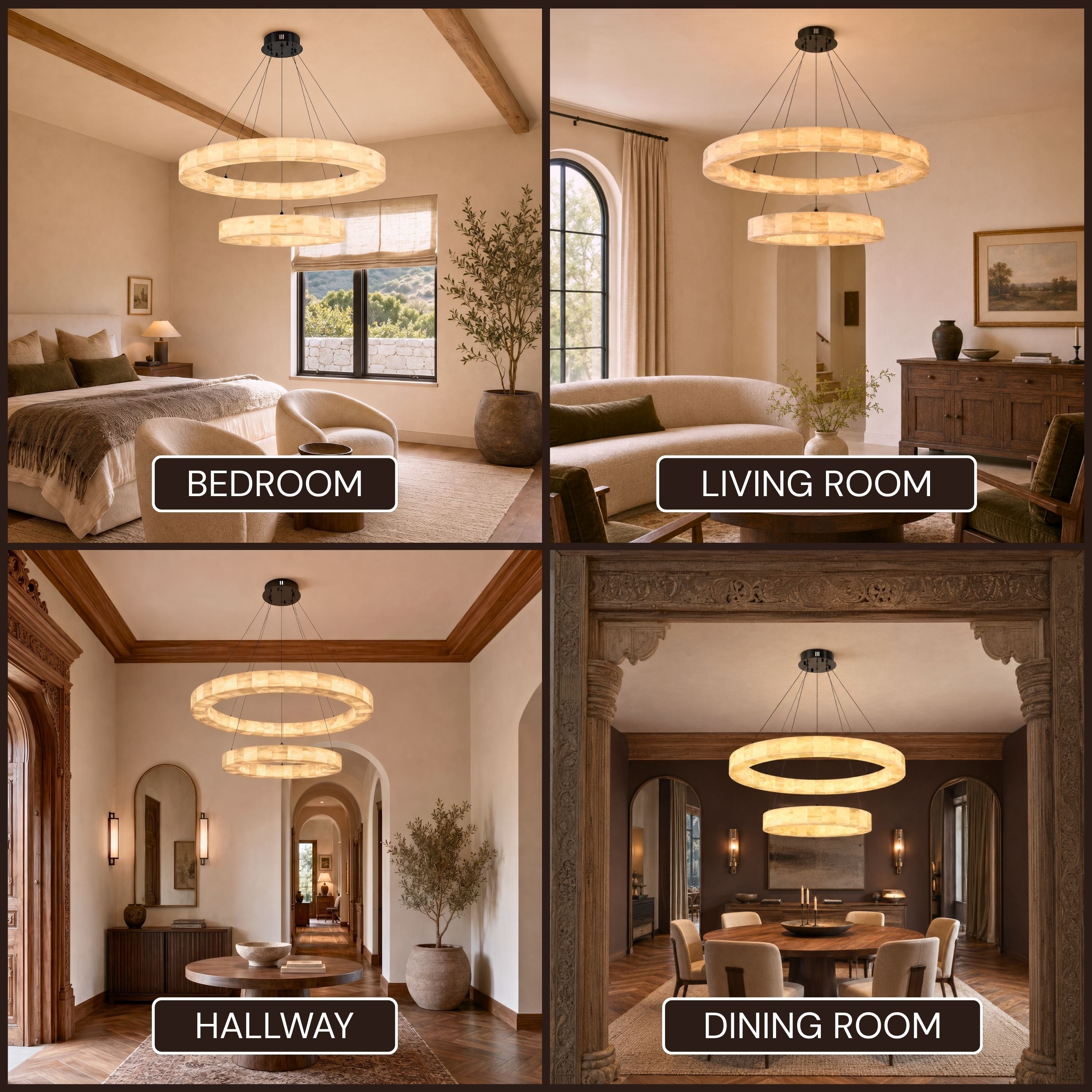 Soluna Alabaster 2 Tiered Custom Round Chandelier