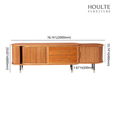Ewan Oak Extendable Media Console 78.74" to 110.24"