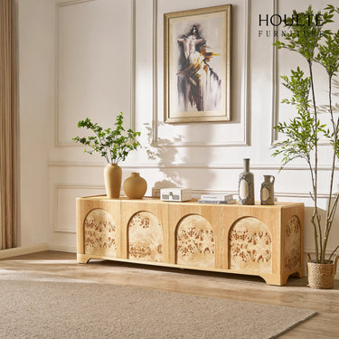 Aurora Oak Media Console 80"