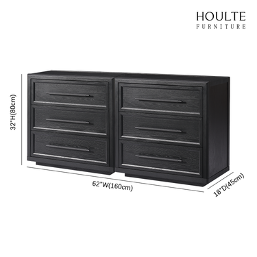 Alvar 64″ Oak 6-Drawer Chest(Set of 2)
