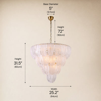 Veloura Textured Glass Loop Cascade Chandelier 25.2"W