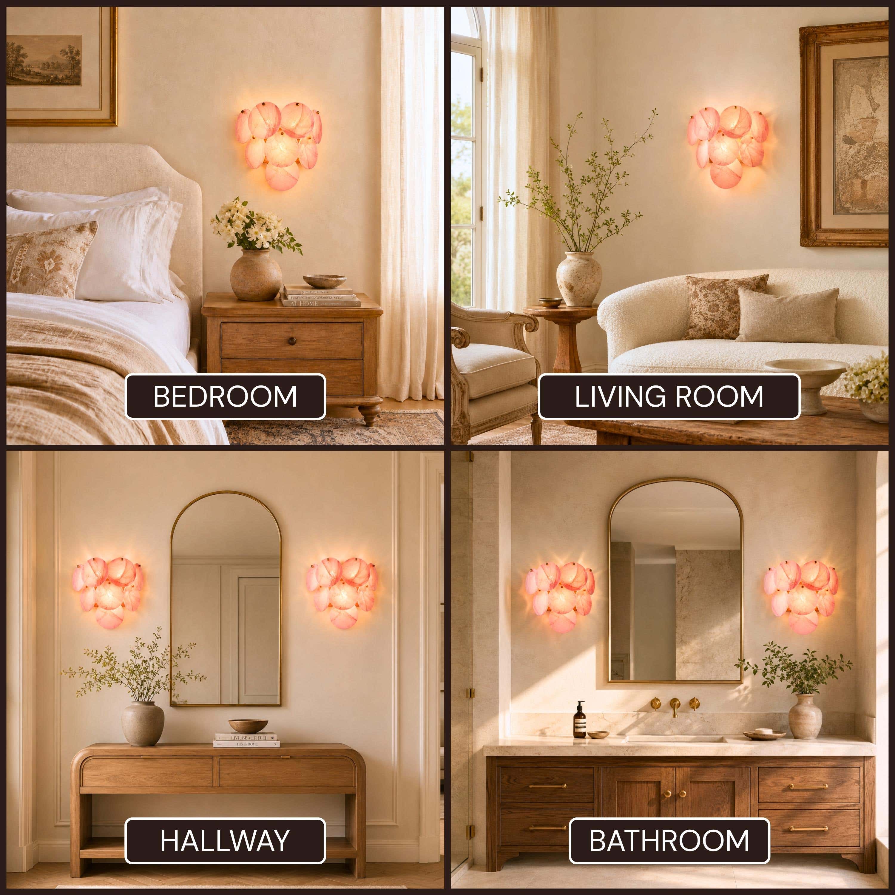 Auralis Pink Glass Disc Wall Sconce 15"W
