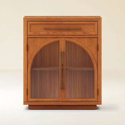 Alvar Arched 32" Oak Storage Cabinet with Drawers
