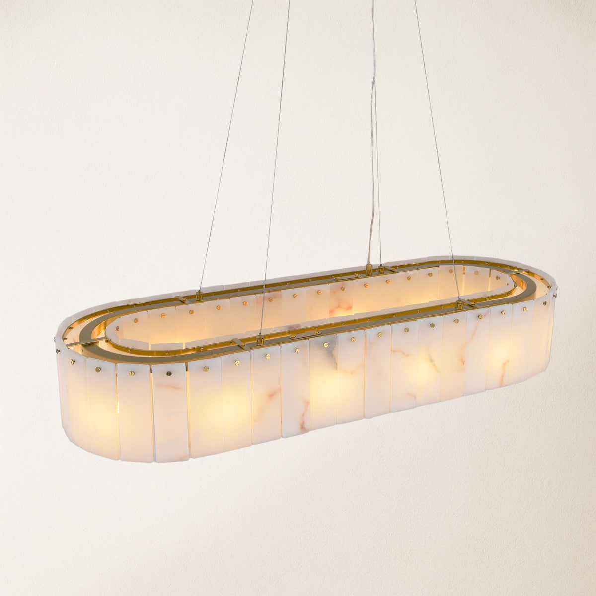Sawyer Alabaster Rectangle Chandelier 40 inch