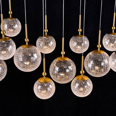 Elowen Crackled Glass Cluster Rectangular Chandelier