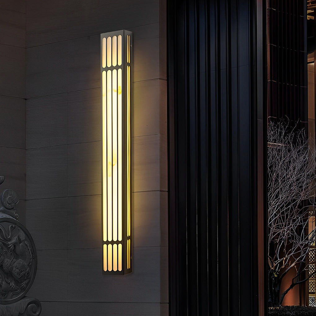 Long Rectangular Waterproof LED Black Modern Outdoor Wall Lamp