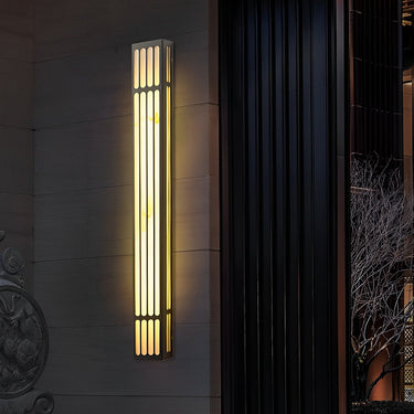 Long Rectangular Waterproof LED Black Modern Outdoor Wall Lamp
