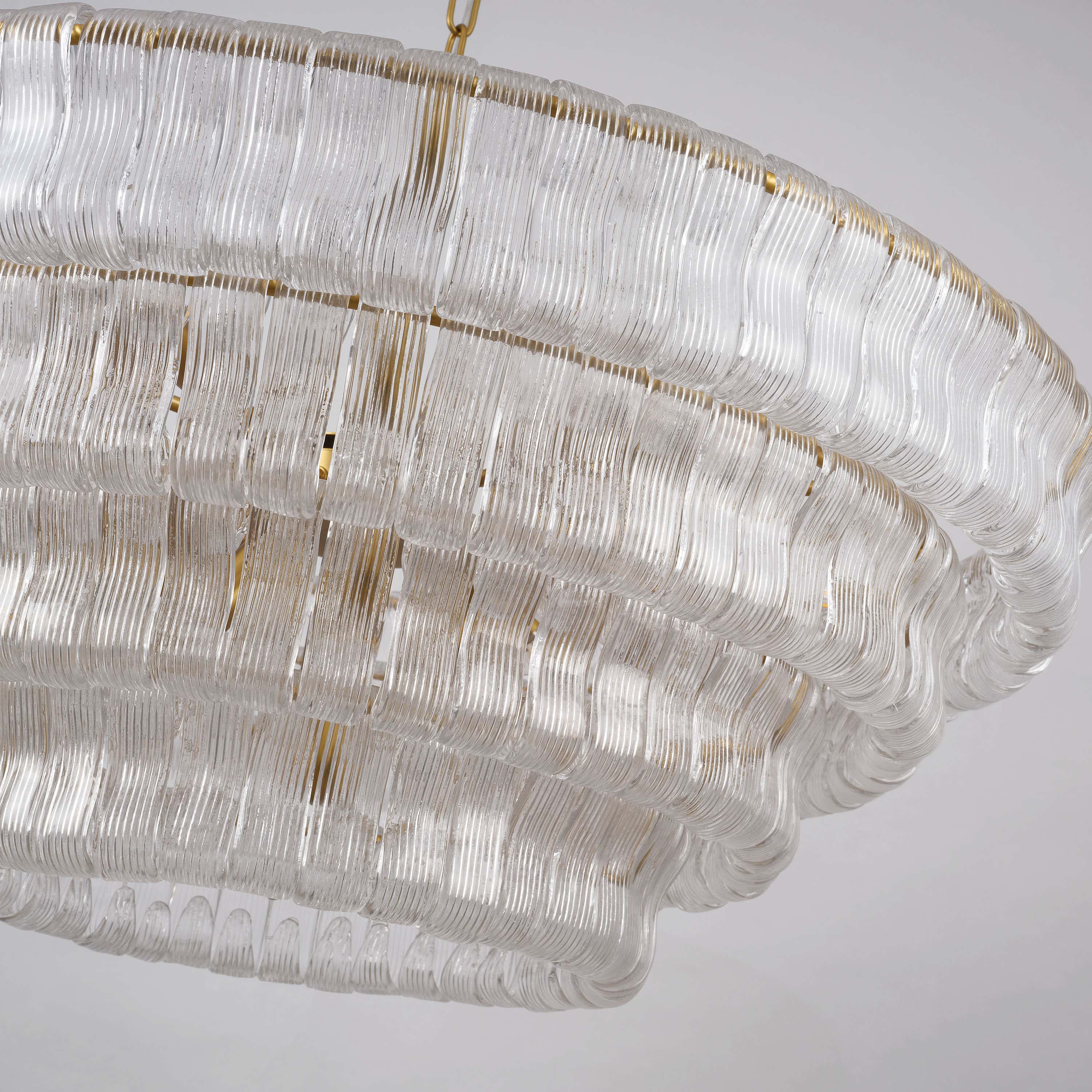 Ondalia Tiered Glass Round Chandelier 36"D