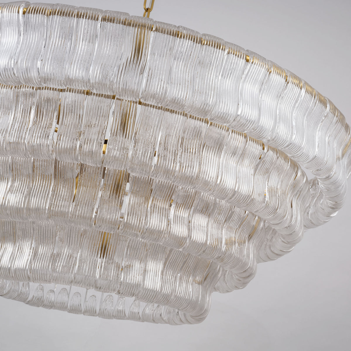 Ondalia Tiered Glass Custom Rectangular Chandelier 65"W