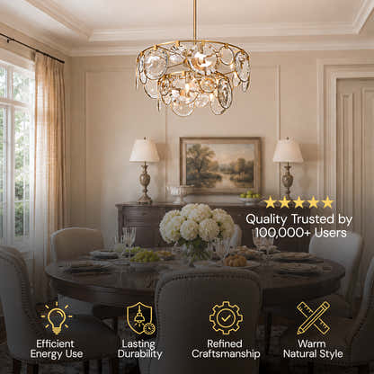 Lucentia Crystal Disc Round Chandelier 40"D