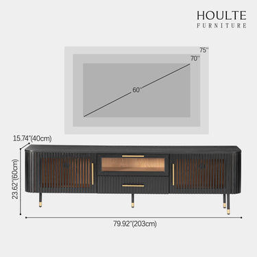 Ewan Oak Media Console and Cabinet Set