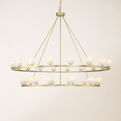 Aragon Tiered Alabaster Round Chandelier 59"W