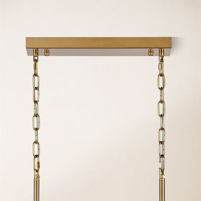 Nivislight Alabaster 2-Tier Rectangular Chandelier 40"D