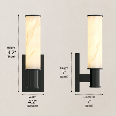 Nuvarelle Resin Single Cylinder Wall Sconce 14.2"H