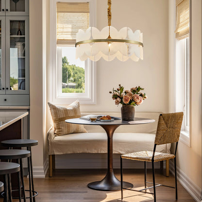 Cloudscape Alabaster Brass 1-Layer Chandelier 16"D