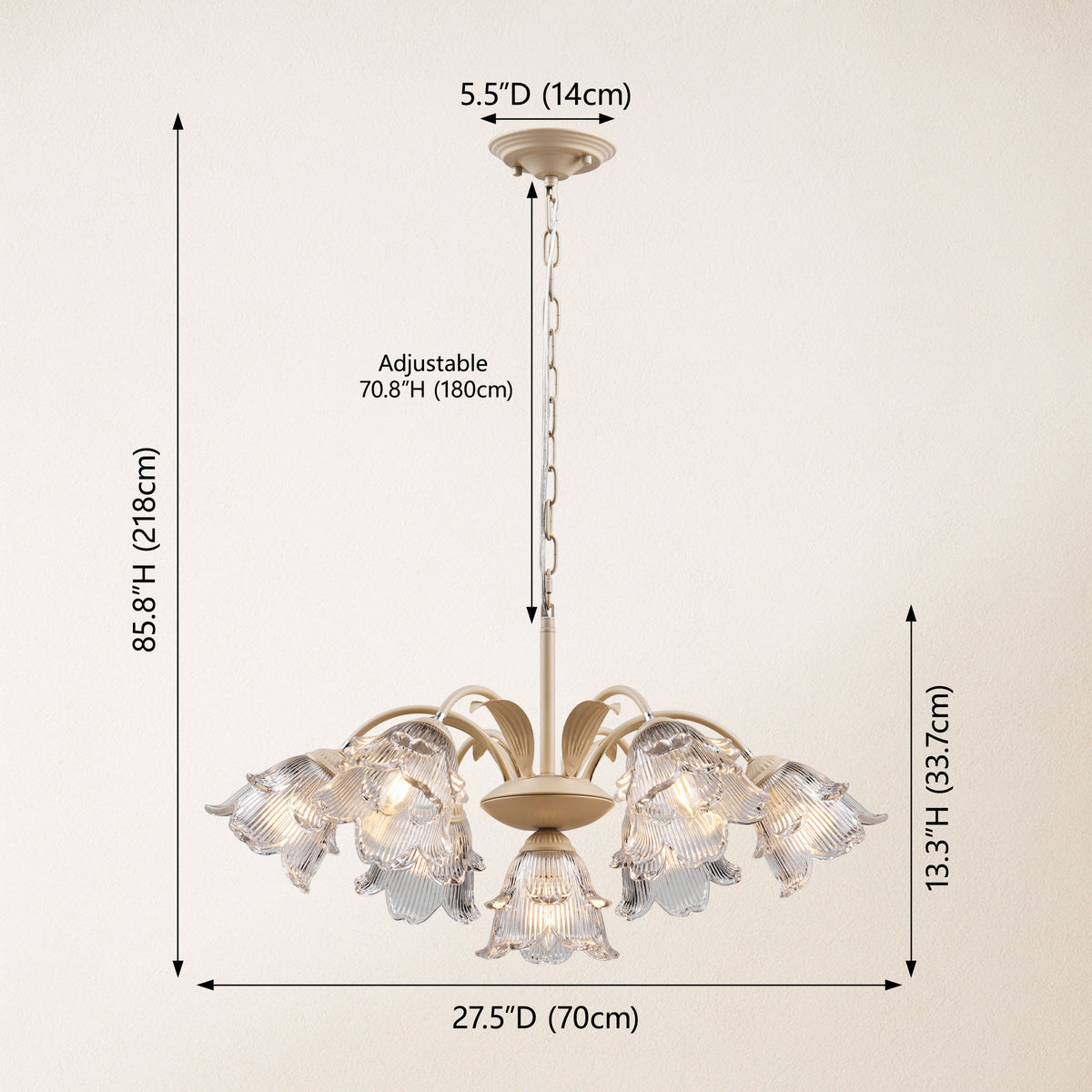 GlowMuse Crystal Round Chandelier 27"
