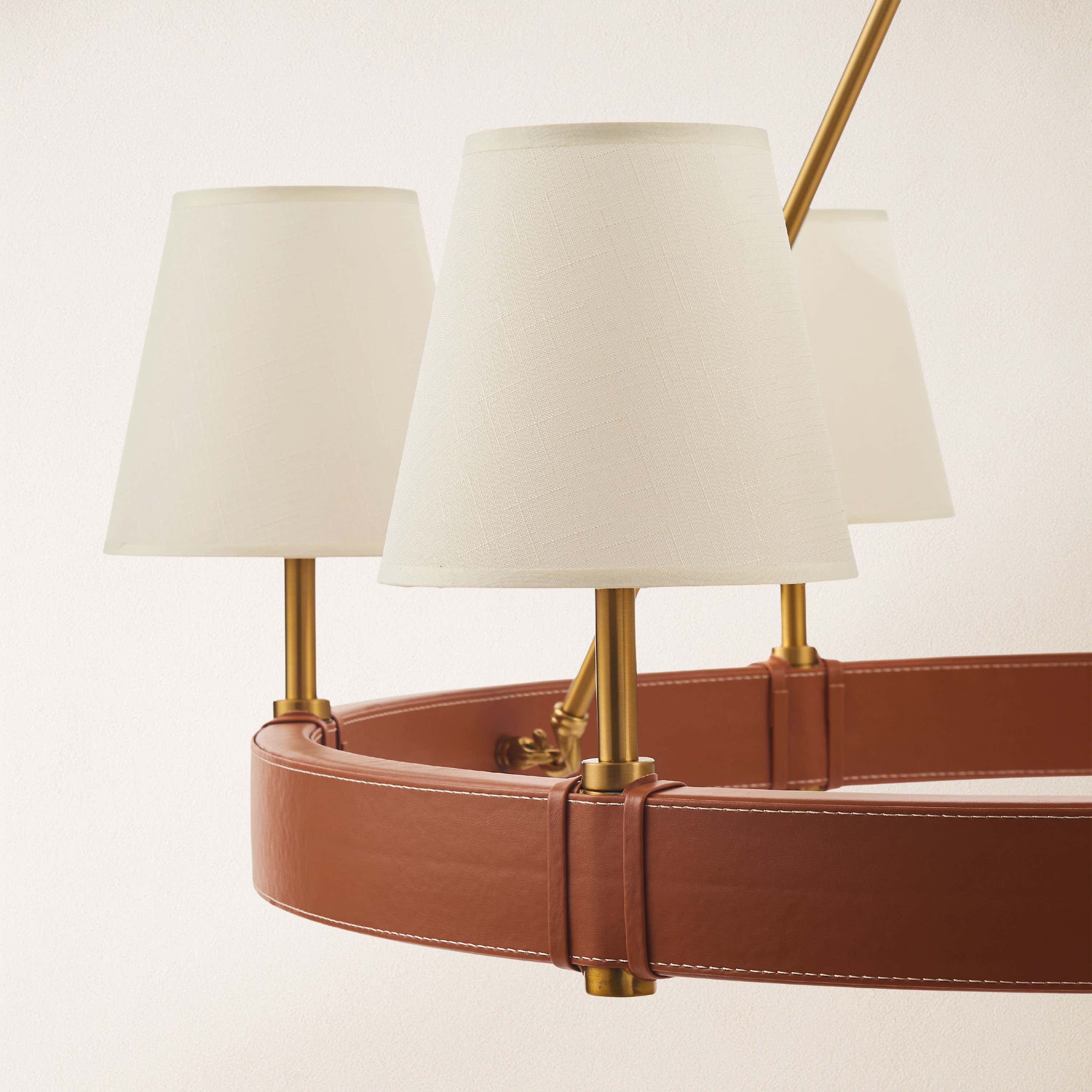 Corvella Leather Round Chandelier