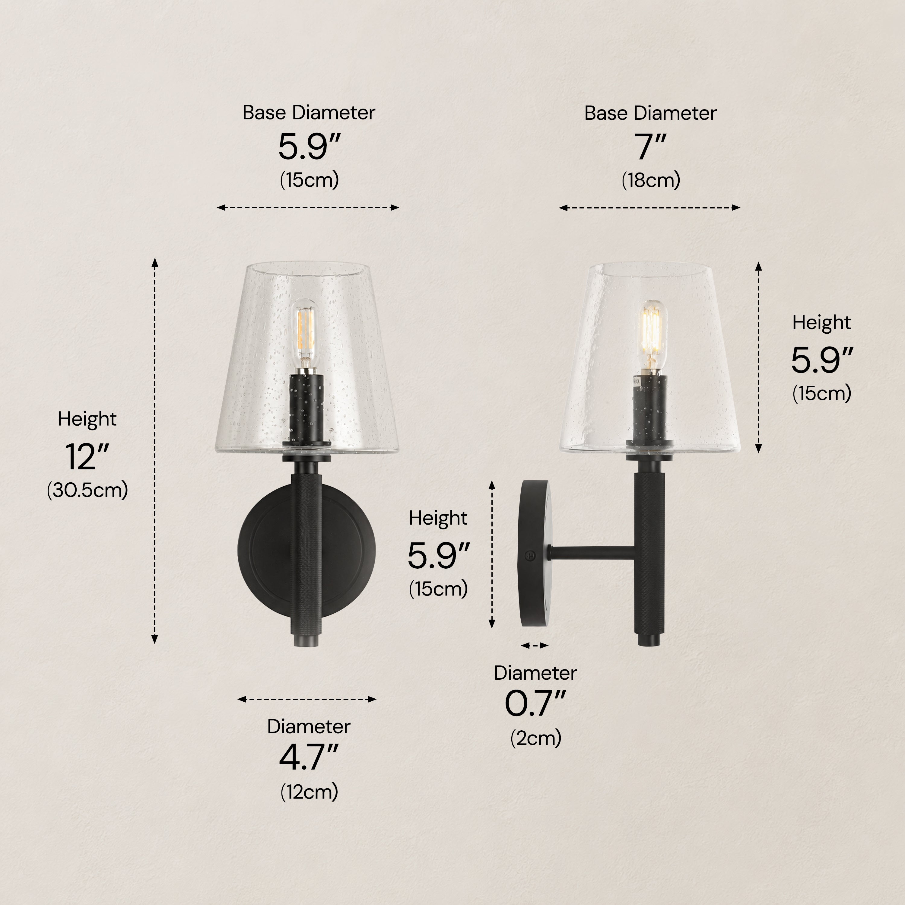 Evora Bubble Glass Wall Sconce