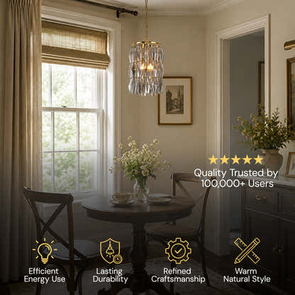 Celestial Drop Glass Cylinder Chandelier 11.8"D