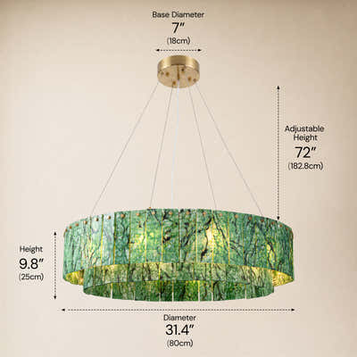 Pietra Verde Stone Tiered Round Chandelier 31.4"D