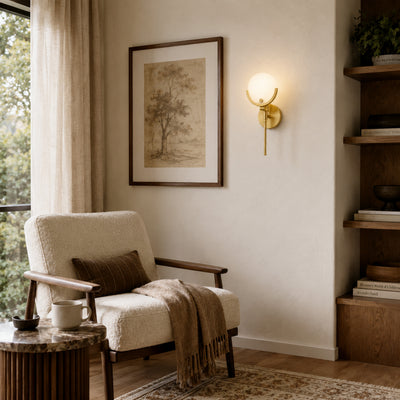 Alabaster Ava Brass Wall Lamp
