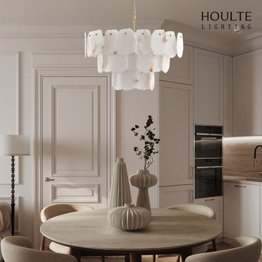 Moira Alabaster Multi-Tier Round Chandelier 32"D