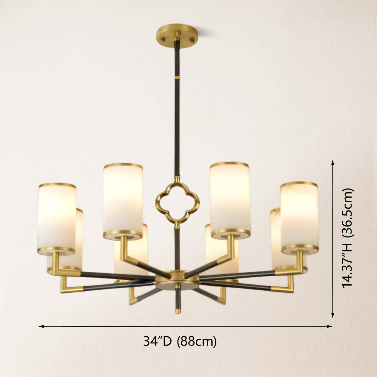 Moral Multi-layer Branda Alabaster Round chandelier 34"D dimensions 1