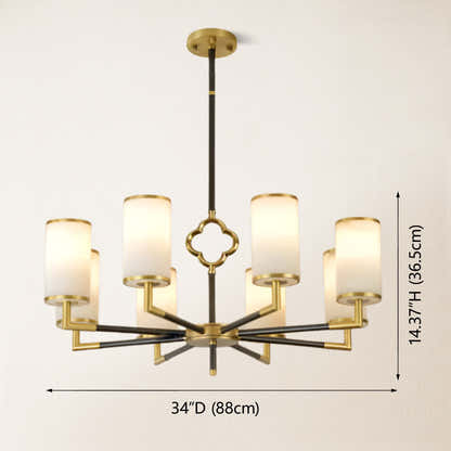 Moral Multi-layer Branda Alabaster Round chandelier 34"D#Finish_Gold