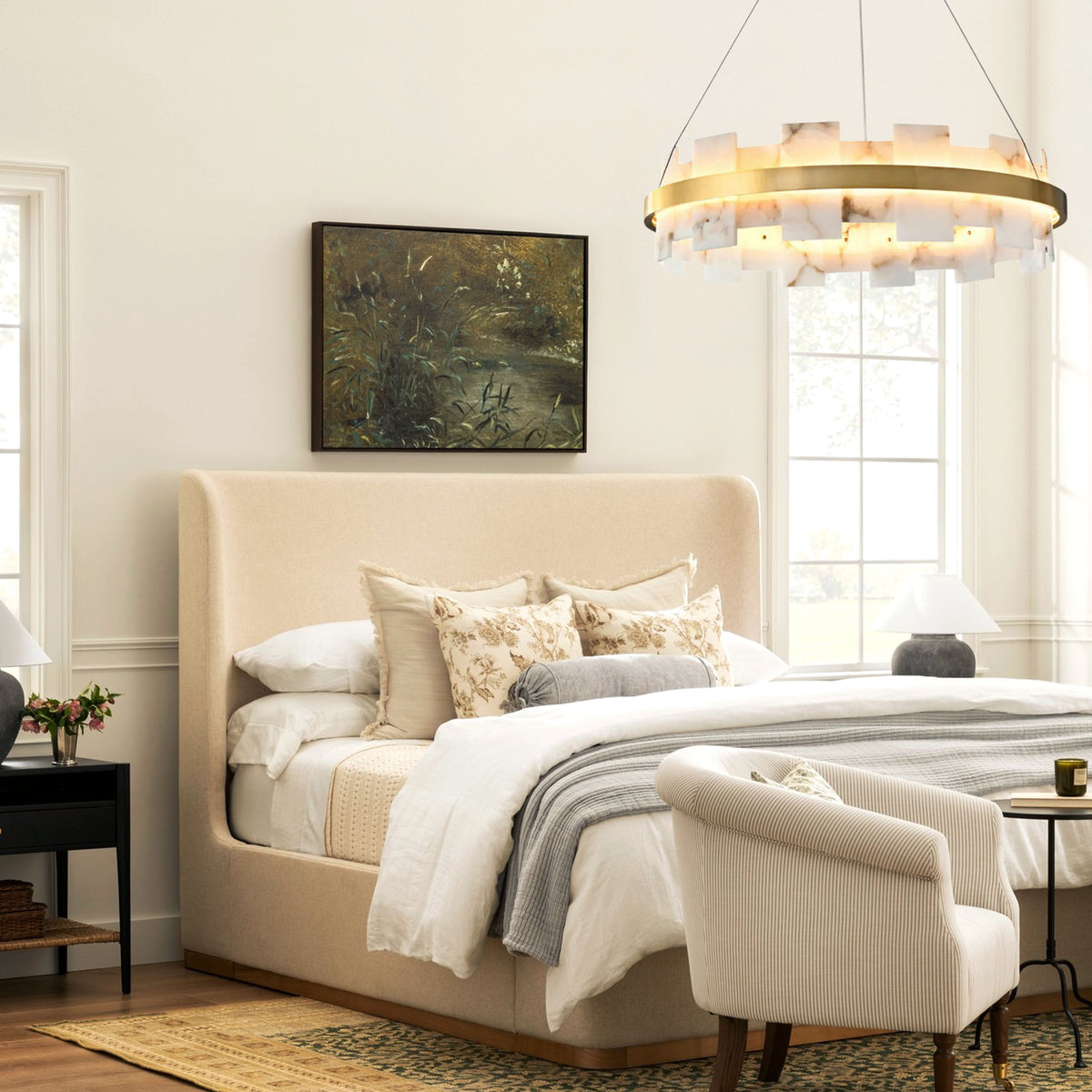 Calia Halo Alabaster Round Chandelier