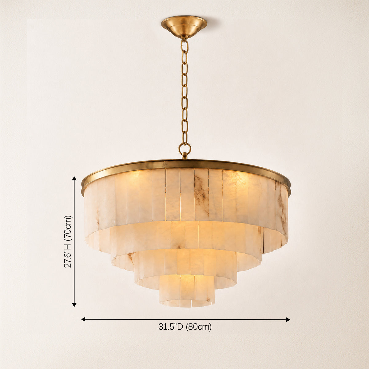 Montrava Alabaster Tiered  Round Chandelier
