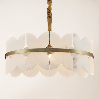 Cloudscape Alabaster Brass 1-Layer Chandelier 24"D