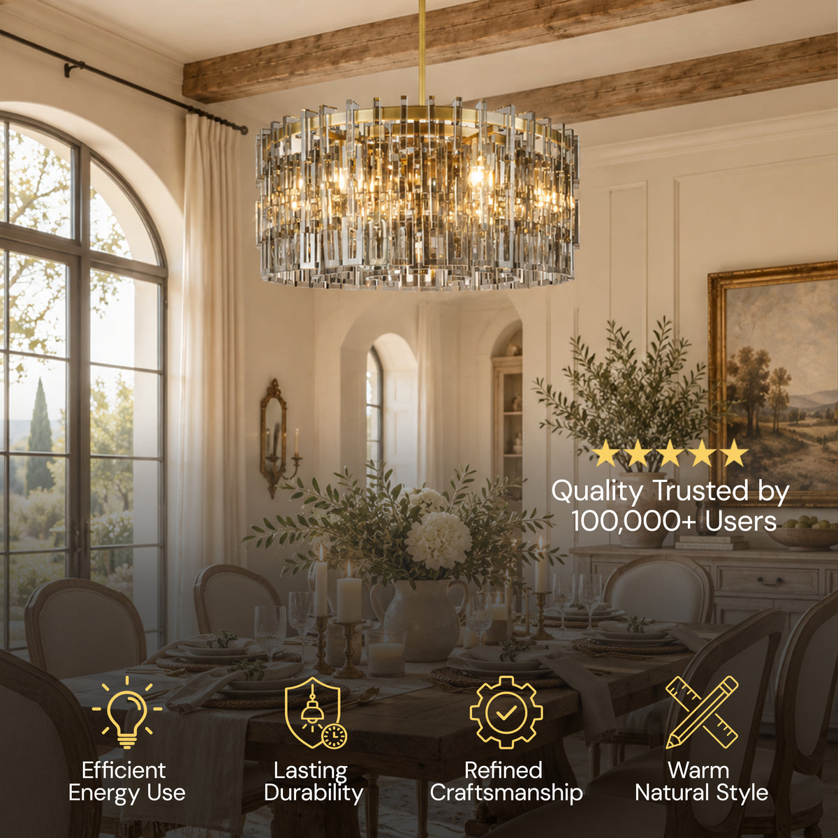 Cirelle Glass Round Chandelier 31.9"D
