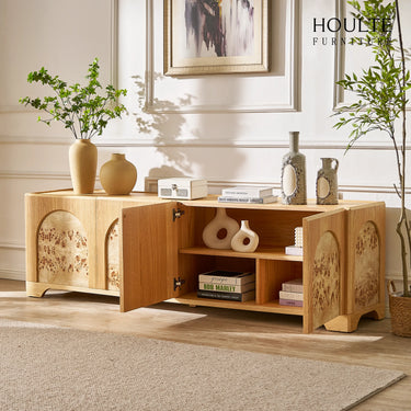 Aurora Oak Media Console 80"
