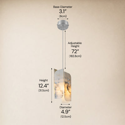 Pietra Landscape Marble Pendant 5.9"D