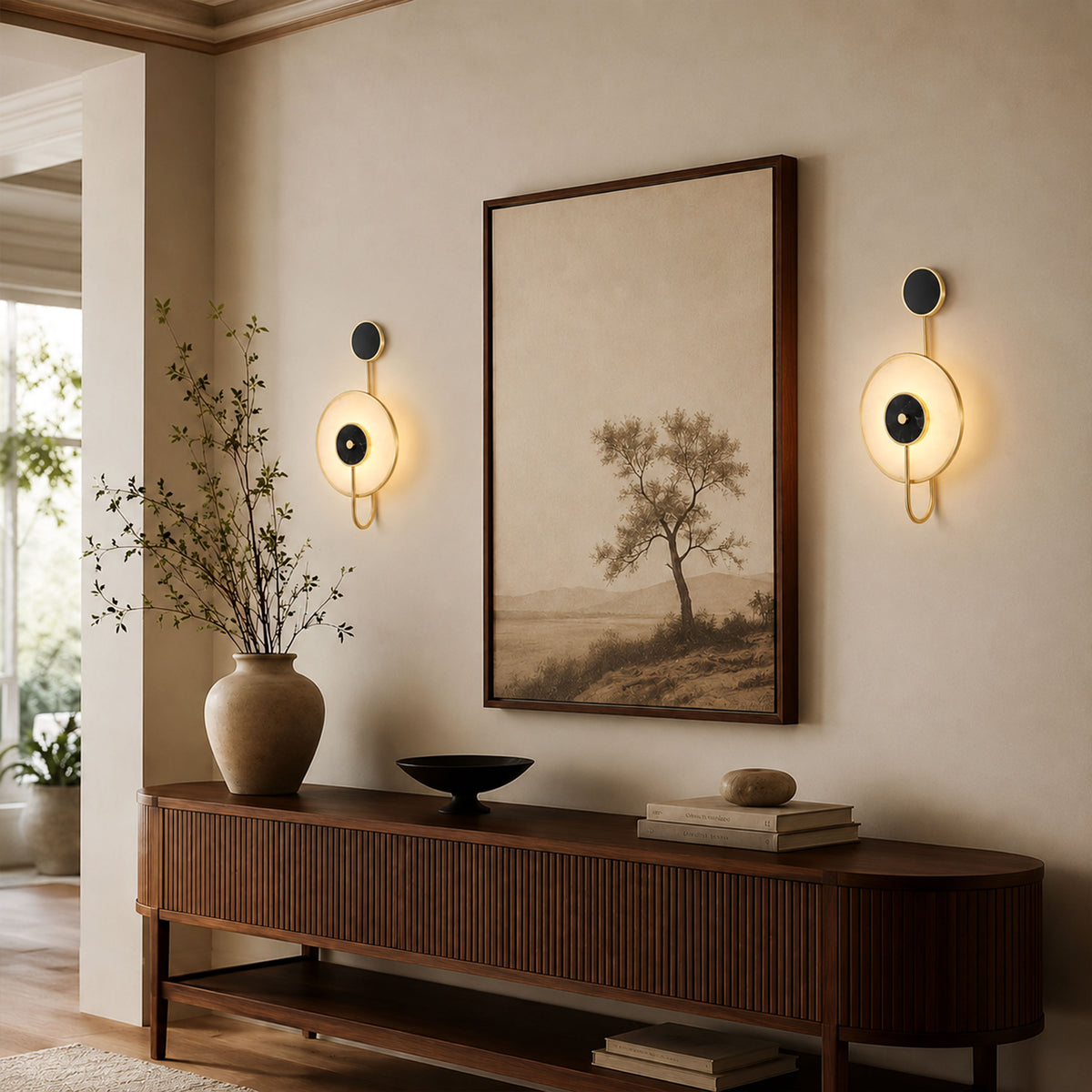 Nyxora Marble Disc Wall Sconce