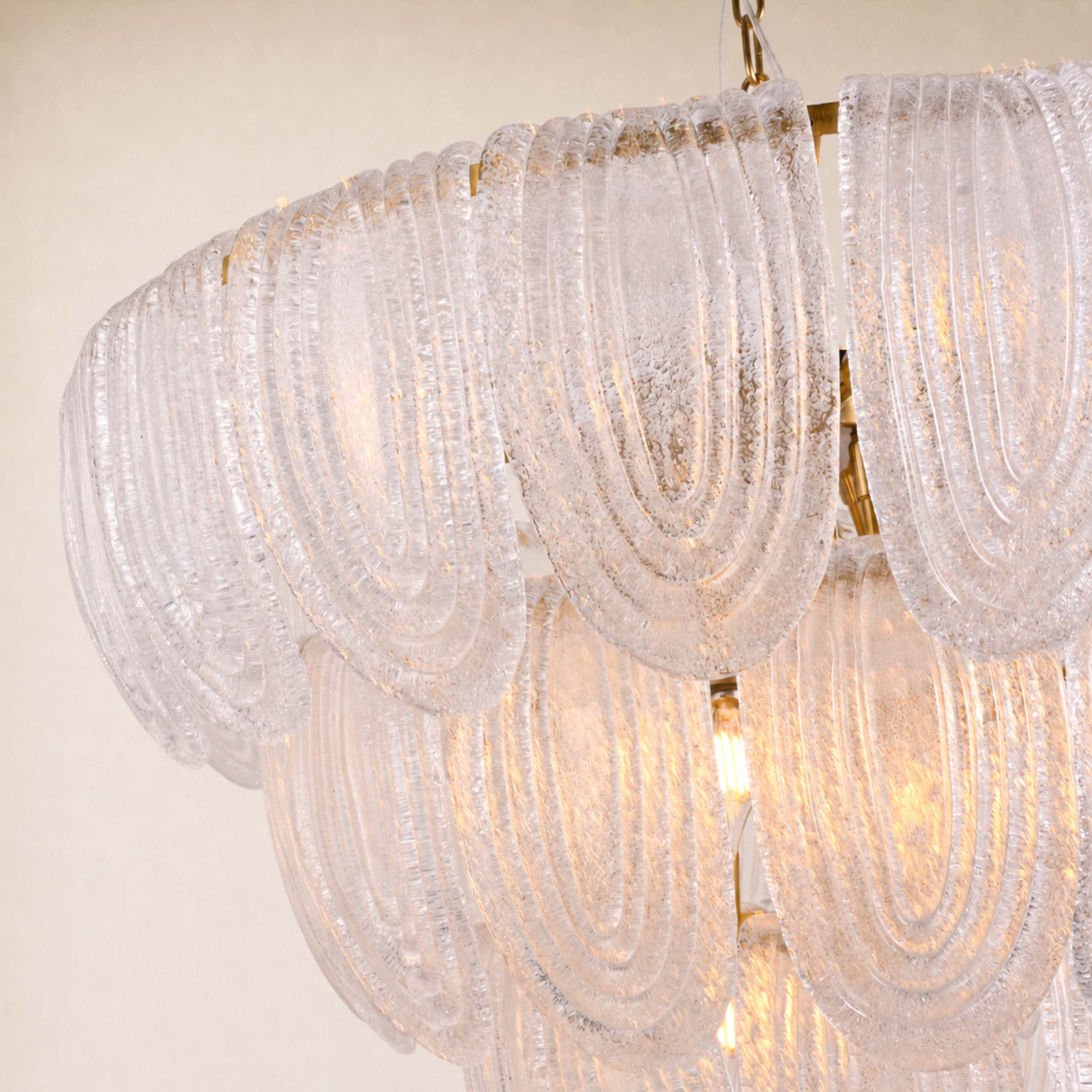 Veloura Textured Glass Loop Cascade Chandelier 25.2"W