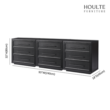 Alvar 96″ Oak 9-Drawer Chest(Set of 3)