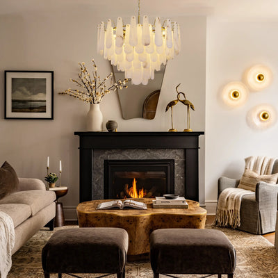 Caldera Alabaster Round Chandelier 32"